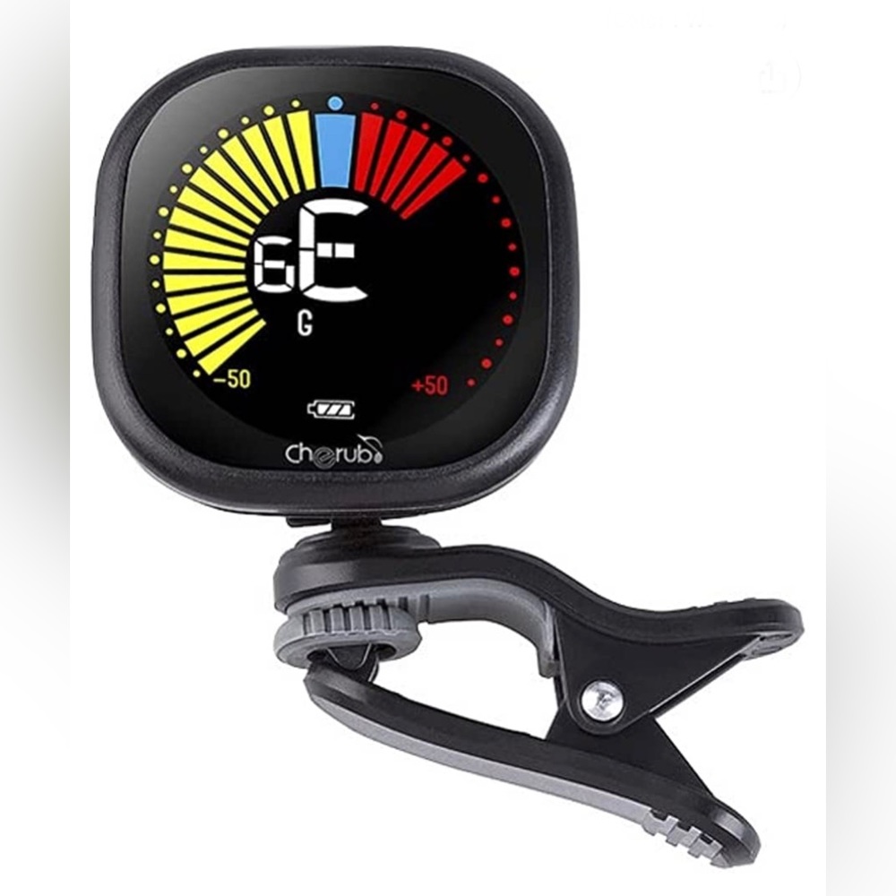 Cherub WST 670 Guitar Tuner Rechargeable, Clip On Tuner with LCD Color Display